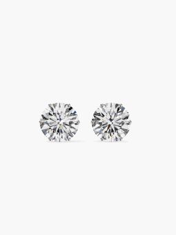 Valanova - White Gold Plated 1.04 Grams Silver 1.5 Carats Diamond Earrings