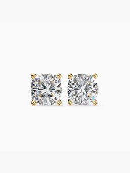 Valanova - Gold Plated 0.94 Grams Silver 1.5 Carats 2 Stones Diamond Earrings