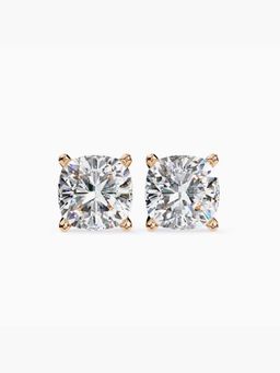 Valanova - Rose Gold Plated Silver 2 Stones Diamond Earrings