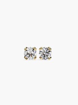 Valanova - Gold Plated 1.01 Grams Silver 2 Stones Diamond Earrings
