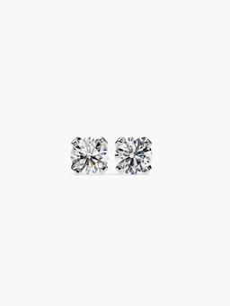 Valanova - White Gold Plated 1.01 Grams Silver 2 Stones Diamond Earrings