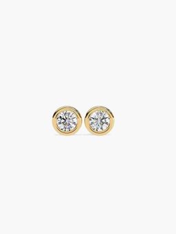 Valanova - Gold Plated 1.62 Grams Silver 0.5 Carats 2 Stones Diamond Earrings