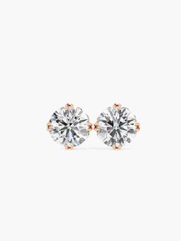 Valanova - Rose Gold Plated 0.82 Grams Silver 1 Carats Diamond Earrings