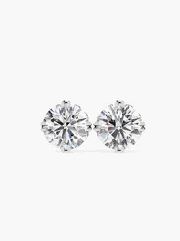 Valanova - White Gold Plated 0.86 Grams Silver 1.5 Carats Diamond Earrings