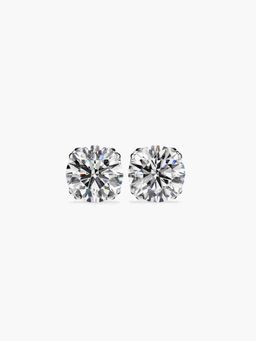 Valanova - White Gold Plated Silver 1 Carats 2 Stones Diamond Earrings