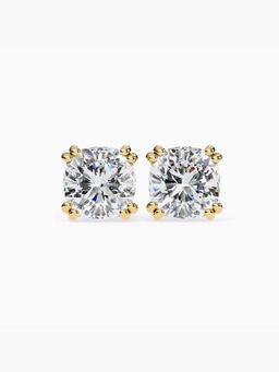 Valanova - Gold Plated Silver 2 Carats 2 Stones Diamond Earrings