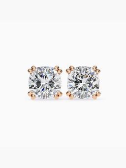 Valanova - Rose Gold Plated Silver 2 Carats 2 Stones Diamond Earrings