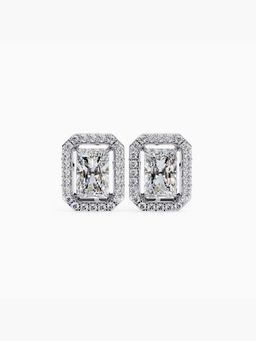 Valanova - White Gold Plated Silver 1.2 Carats Diamond Earrings