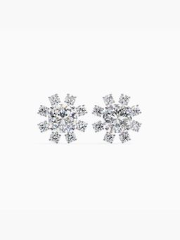 Valanova - White Gold Plated Silver 1.41 Carats Diamond Earrings