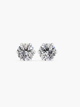 Valanova - White Gold Plated 1.14 Grams Silver 1.5 Carats Diamond Earrings