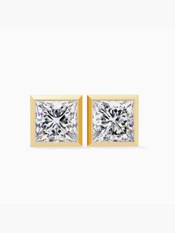 Valanova - Gold Plated 0.98 Grams Silver 1.5 Carats 2 Stones Diamond Earrings