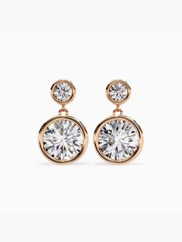 Valanova - Rose Gold Plated Silver 1.67 Carats Diamond Earrings