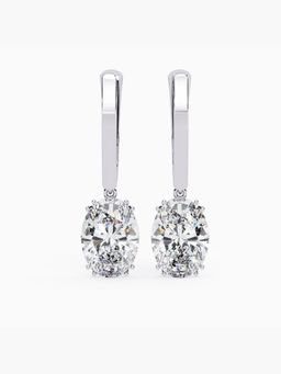 Valanova - White Gold Plated Silver 1.5 Carats Diamond Earrings