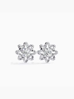Valanova - White Gold Plated Silver 1.27 Carats Diamond Earrings