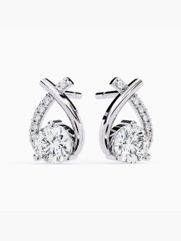 Valanova - White Gold Plated Silver 1.3 Carats Diamond Earrings