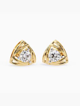 Valanova - Gold Plated Silver 0.66 Carats 2 Stones Diamond Earrings