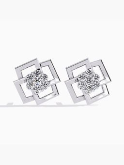 Valanova - White Gold Plated Silver 0.21 Carats Diamond Earrings