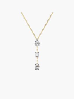 Valanova - Gold Plated Silver 1.35 Carats 3 Stones Diamond Pendant