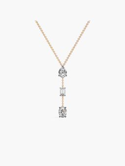 Valanova - Rose Gold Plated Silver 1.35 Carats 3 Stones Diamond Pendant