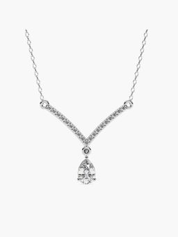 Valanova - White Gold Plated Silver 0.49 Carats Diamond Pendant