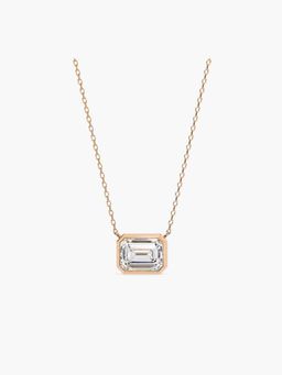 Valanova - Women's Rose Gold Plated Silver 1 Carats Diamond Pendant