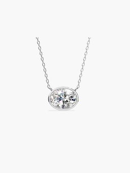 Valanova - Women's White Gold Plated Silver 0.5 Carats Diamond Pendant