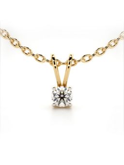 Valanova - Gold Plated 0.32 Grams Silver Single Stone Diamond Pendant