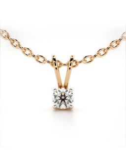 Valanova - Rose Gold Plated 0.32 Grams Silver Single Stone Diamond Pendant