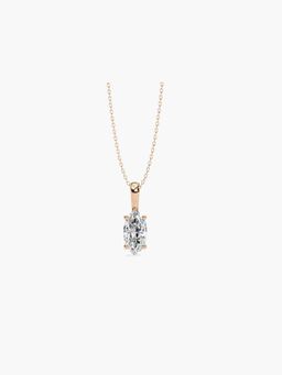 Valanova - Rose Gold Plated 0.49 Grams Silver Single Stone Diamond Pendant
