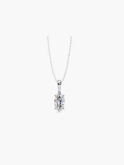 Valanova - White Gold Plated 0.49 Grams Silver Single Stone Diamond Pendant