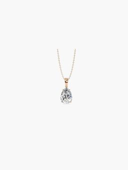 Valanova - Rose Gold Plated Silver Single Stone Diamond Pendant