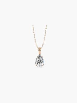 Valanova - Rose Gold Plated 0.52 Grams Silver Single Stone Diamond Pendant