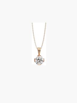 Valanova - Rose Gold Plated 0.72 Grams Silver Single Stone Diamond Pendant