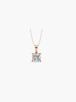 Valanova - Rose Gold Plated 0.88 Grams Silver Single Stone Diamond Pendant