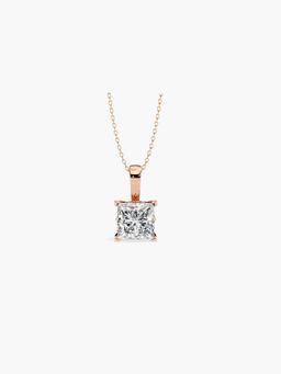 Valanova - Rose Gold Plated 0.94 Grams Silver Single Stone Diamond Pendant