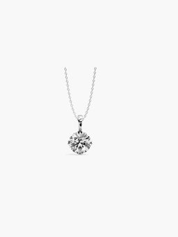 Valanova - White Gold Plated 0.45 Grams Silver Single Stone Diamond Pendant
