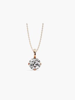 Valanova - Rose Gold Plated 0.47 Grams Silver Single Stone Diamond Pendant