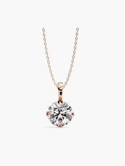 Valanova - Rose Gold Plated 0.53 Grams Silver 1 Carats Diamond Pendant