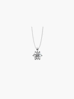 Valanova - White Gold Plated 0.48 Grams Silver Single Stone Diamond Pendant