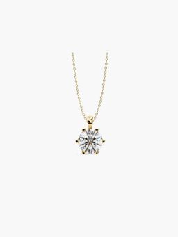 Valanova - Gold Plated 0.5 Grams Silver Single Stone Diamond Pendant