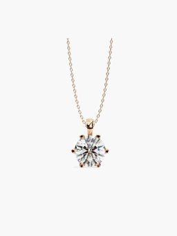 Valanova - Rose Gold Plated 0.55 Grams Silver 1 Carats Diamond Pendant