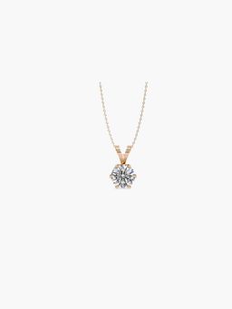 Valanova - Rose Gold Plated 0.75 Grams Silver Single Stone Diamond Pendant