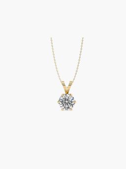 Valanova - Gold Plated 0.78 Grams Silver Single Stone Diamond Pendant