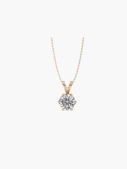 Valanova - Rose Gold Plated 0.78 Grams Silver Single Stone Diamond Pendant