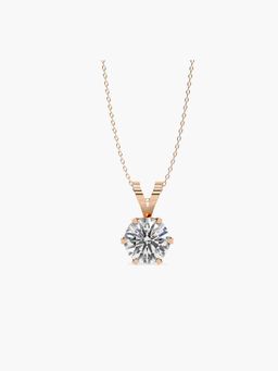 Valanova - Rose Gold Plated 0.88 Grams Silver 1 Carats Diamond Pendant