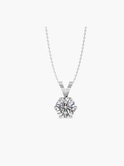 Valanova - White Gold Plated 0.88 Grams Silver 1 Carats Diamond Pendant