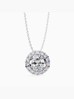 Valanova - White Gold Plated Silver 0.98 Carats Diamond Pendant