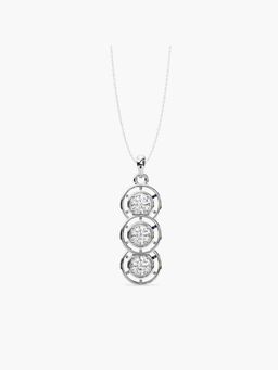 Valanova - White Gold Plated Silver 1.2 Carats 3 Stones Diamond Pendant