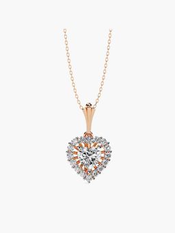 Valanova - Rose Gold Plated Silver 1.05 Carats Diamond Pendant