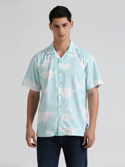 Pepe Jeans - Blue All Over Printed Resort Collar Shirt